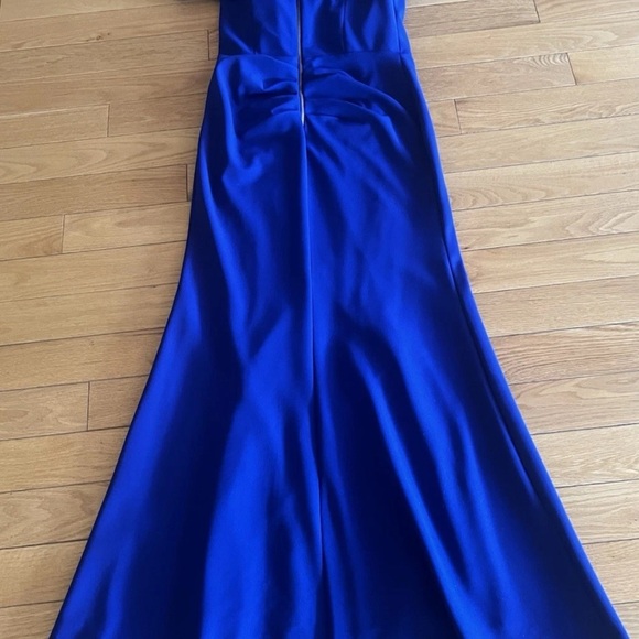 Aqua Strapless Royal Blue Dress - Picture 8 of 10